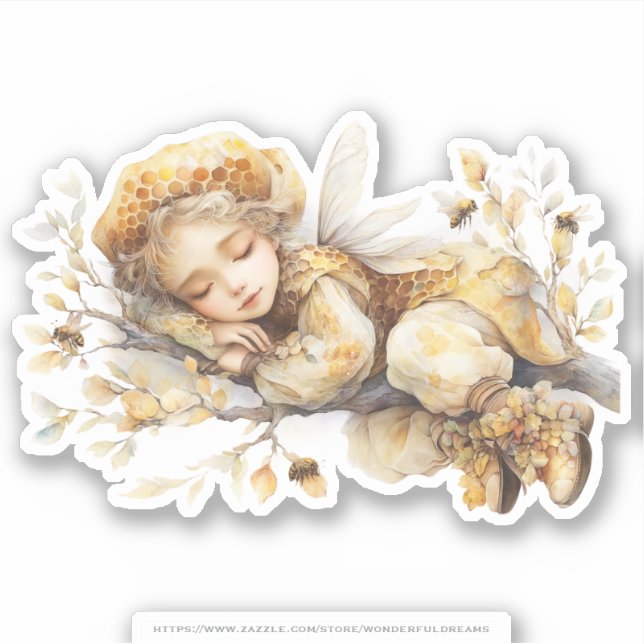 Pegatina Golden Honey Fairy World - 2a The sleeping fairies (Anverso)