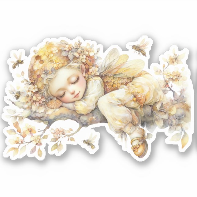 Pegatina Golden Honey Fairy World - 2a The sleeping fairies (Anverso)