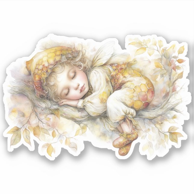 Pegatina Golden Honey Fairy World - 2a The sleeping fairies (Anverso)
