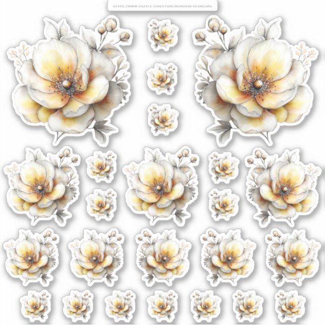 Pegatina Golden Honey Fairy World – 2b - 24 Flowers Sheet (Anverso)