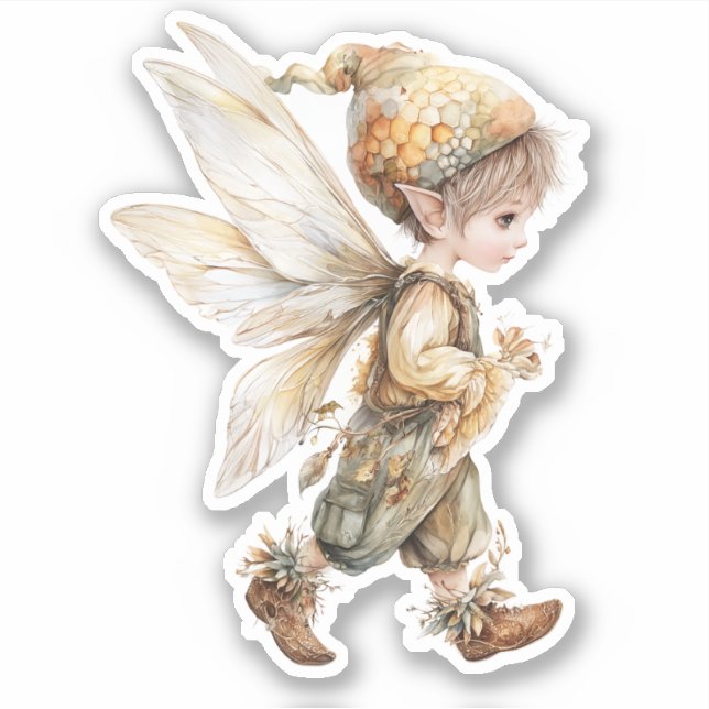 Pegatina Golden Honey Fairy World – Carrying Flowers (Anverso)