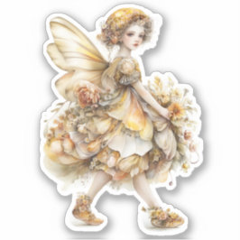 Pegatina Golden Honey Fairy World – Carrying Flowers