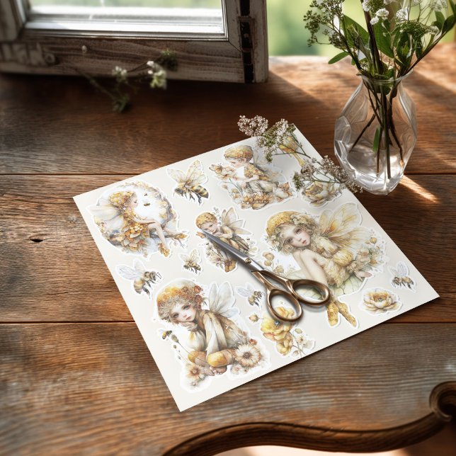 Pegatina Golden Honey Fairy World – The Awakening (Sticker on the table with the scissors)