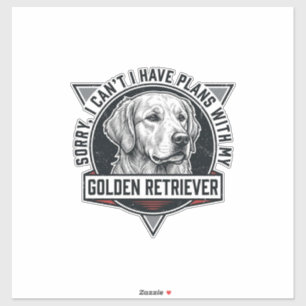 Pegatina Golden Retriever Lo siento, tengo planes Amante de