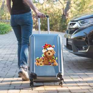 Pegatina Goldendoodle Santa Dog