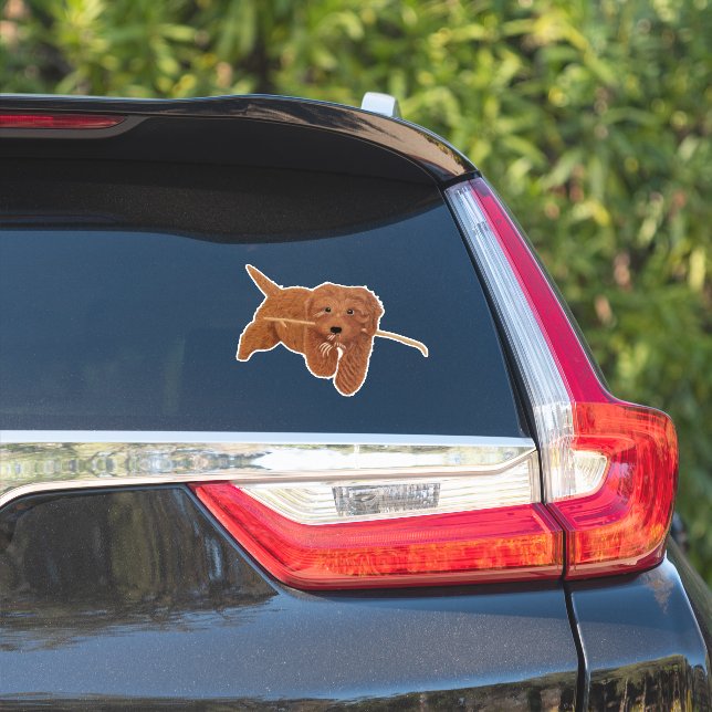 Pegatina Goldie Doodle Custom-Cut Extra Large Vinyl Sticker (Lado del coche)