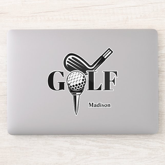 Pegatina Golf de nombre personalizado (Ordenador)
