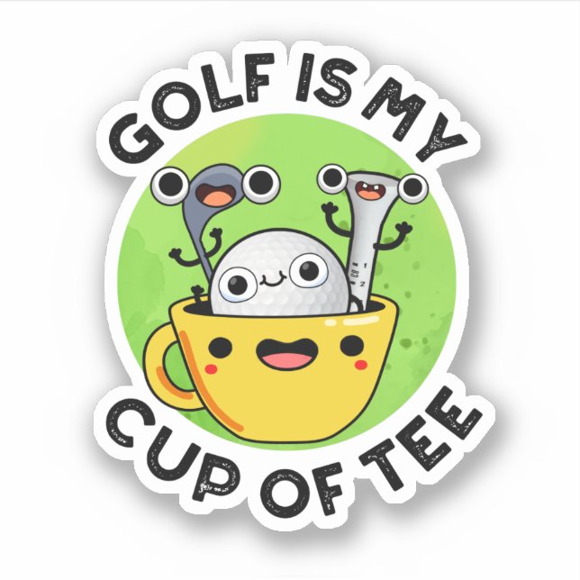 Pegatina Golf Es Mi Tee Funny Golf Pun (Anverso)