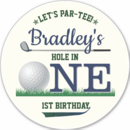 Pegatina Golf PAR-TEE Primer cumpleaños grande 8"
