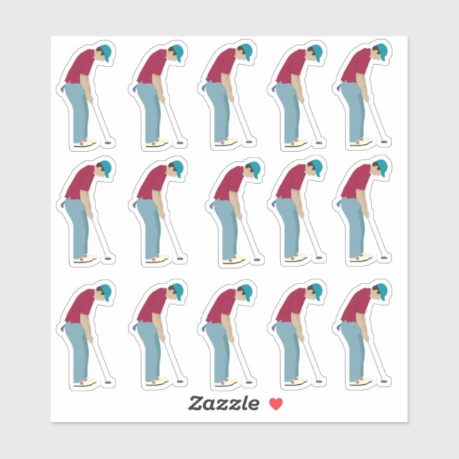 Pegatina Golfer (Hoja)