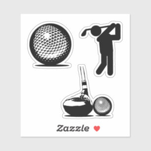 Pegatina Golfer and Golf Ball