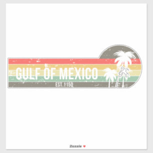 Pegatina Golfo de México Est 1550 Retro Vintage Playa