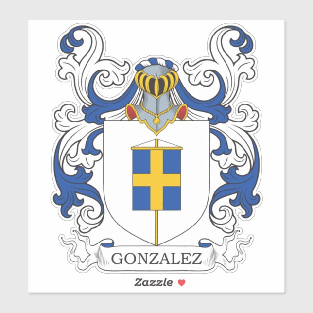 Pegatina Gonzalez Family Crest (Hoja)