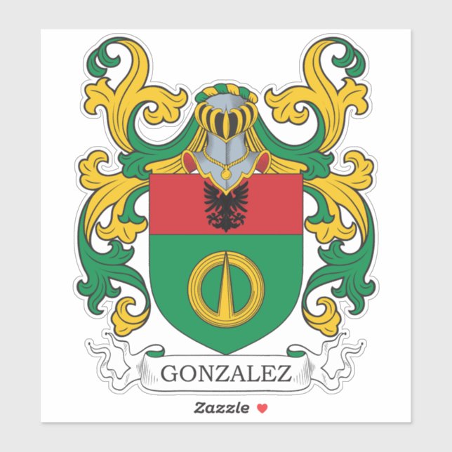 Pegatina Gonzalez Family Crest (Hoja)