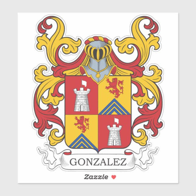 Pegatina Gonzalez Family Crest (Hoja)