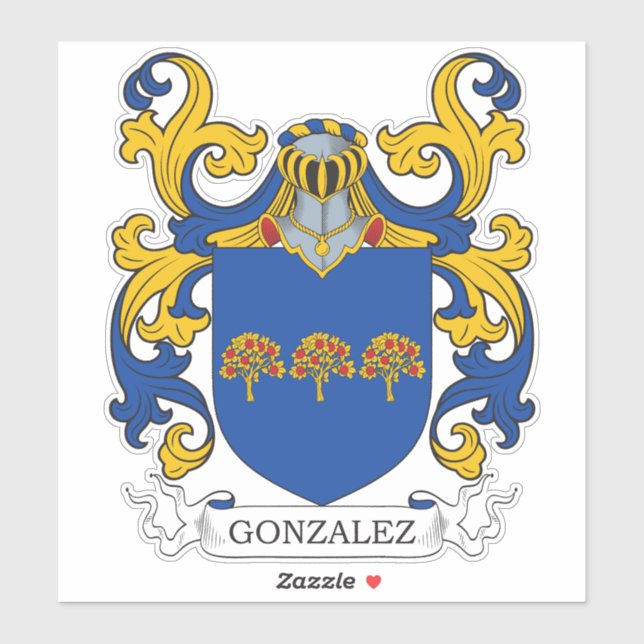 Pegatina Gonzalez Family Crest (Hoja)