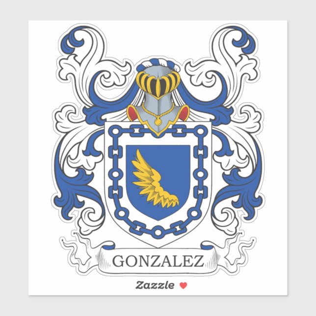 Pegatina Gonzalez Family Crest (Hoja)