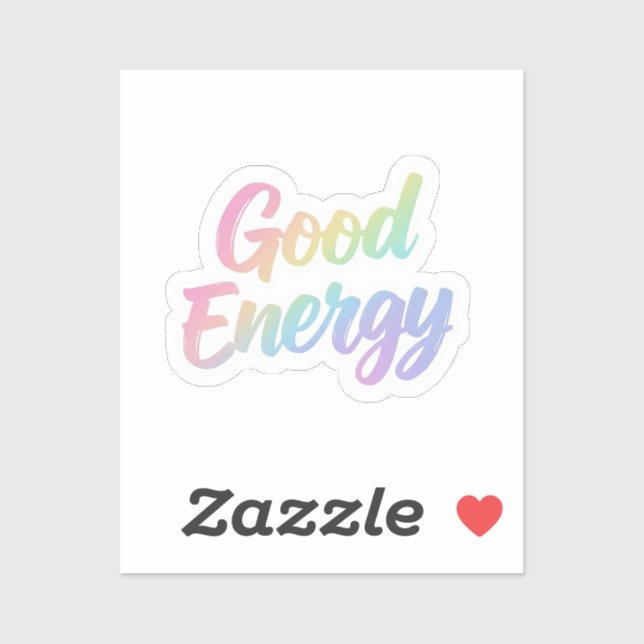 Pegatina Good Energy Positive Quote Typography Design (Hoja)