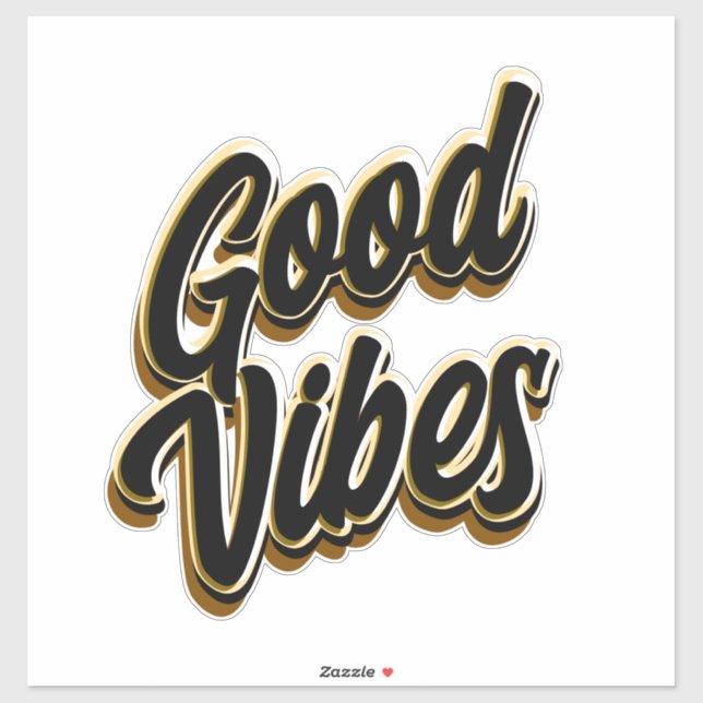 Pegatina Good Vibes Custom-Cut Vinyl Sticker (Hoja)