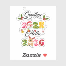 Pegatina Goodbye 2025 Hello 2026 New Year Design