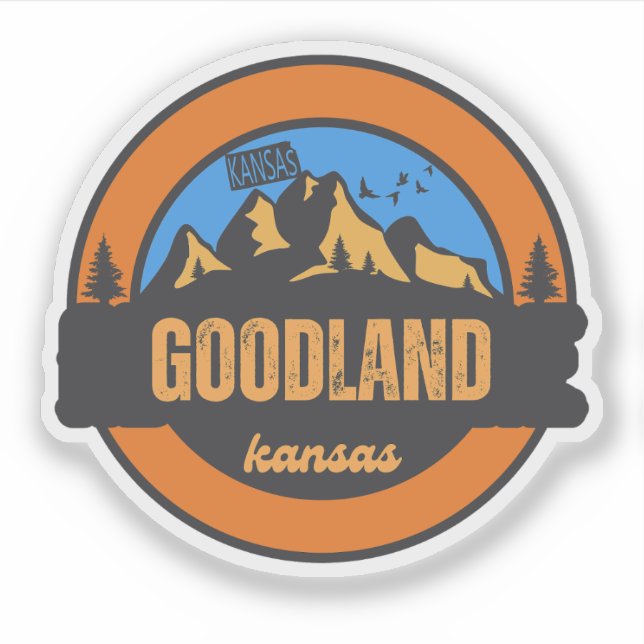Pegatina Goodland, Kansas (Anverso)