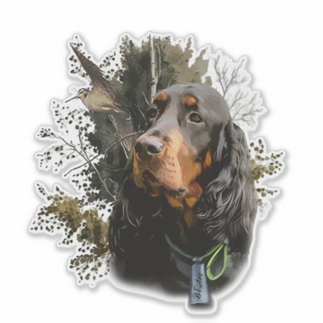 Pegatina Gordon Setter (Anverso)
