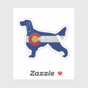 Pegatina Gordon Setter Perro Raza Colorado Bandera Silhouet