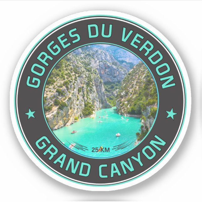 Pegatina Gorge de Verdon - viaje de les Gorges du Verdon (Anverso)