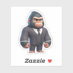 Pegatina gorila de gran jefe, gorila genial