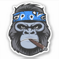 Gorila motero fumando puro arte animal