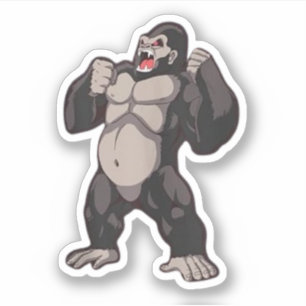 Pegatina Gorila Roaring Ape Monkey