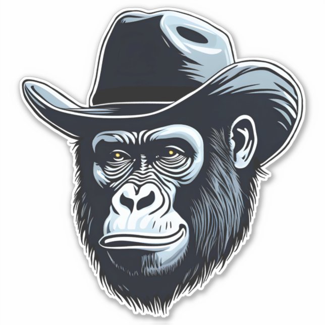 Pegatina Gorilla Cowboy (Anverso)