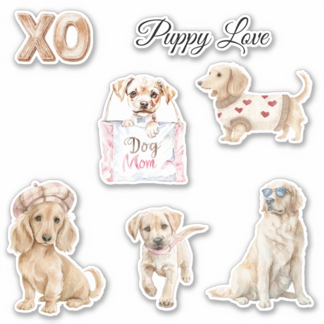 Pegatina Gorra de Amor de Cachorro XO (Anverso)
