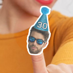 Pegatina Gorra de Fiesta fotográfico de cara personalizada 