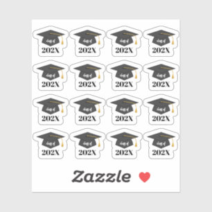 Pegatina Gorra de graduación personalizable para la promoci