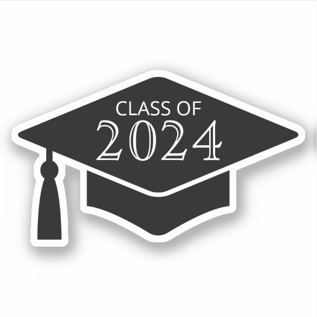 Pegatina Gorra de graduación/tope con año personalizado (Anverso)