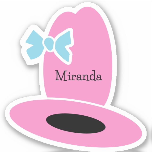 Pegatina Gorra de lechuza rosa Fiesta de cumpleaños (Anverso)