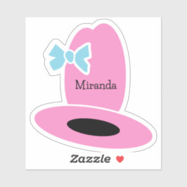 Pegatina Gorra de lechuza rosa Fiesta de cumpleaños