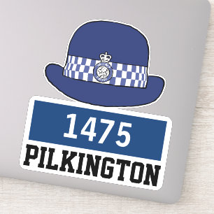 Pegatina GORRA de policía de mujeres británicas con nombre 