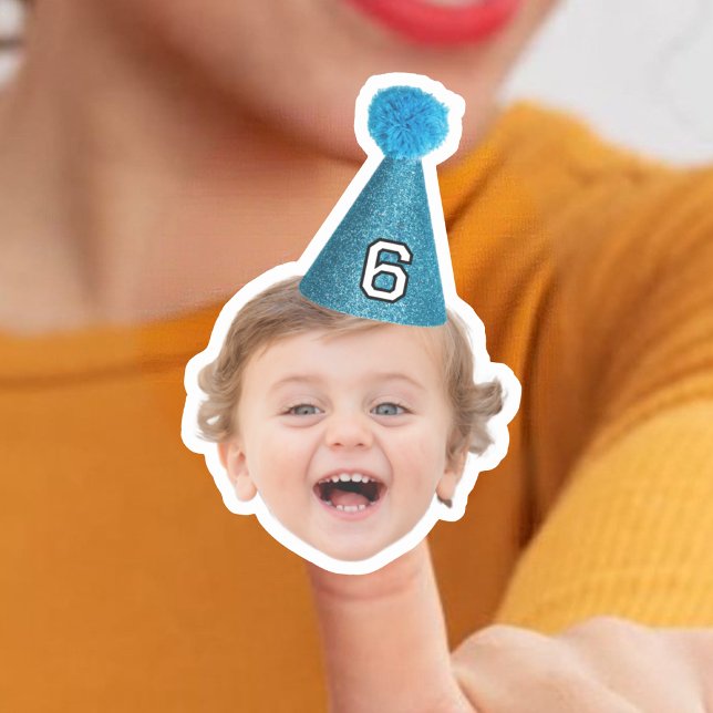 Pegatina Gorra Fiesta de foto de cara al bebé personalizado (Subido por el creador)