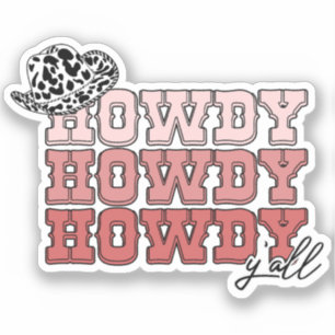 Pegatina Gorra occidental Howdy Y'all rodeo