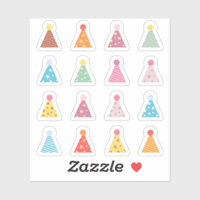 Pegatina Gorras del partido de cumpleaños Bday Reminder Buj (Hoja)