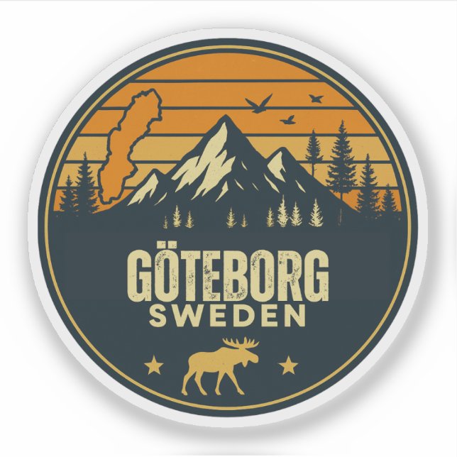 Pegatina Göteborg, Suecia Sverige (Anverso)