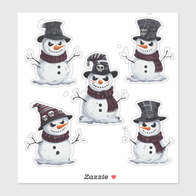 Pegatina Gothic Snowman (Hoja)