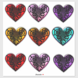 Pegatina Gótico Filigree Hearts