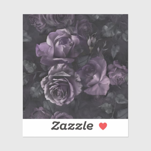 Pegatina Gótico floral Rosa morado de lavanda (Hoja)