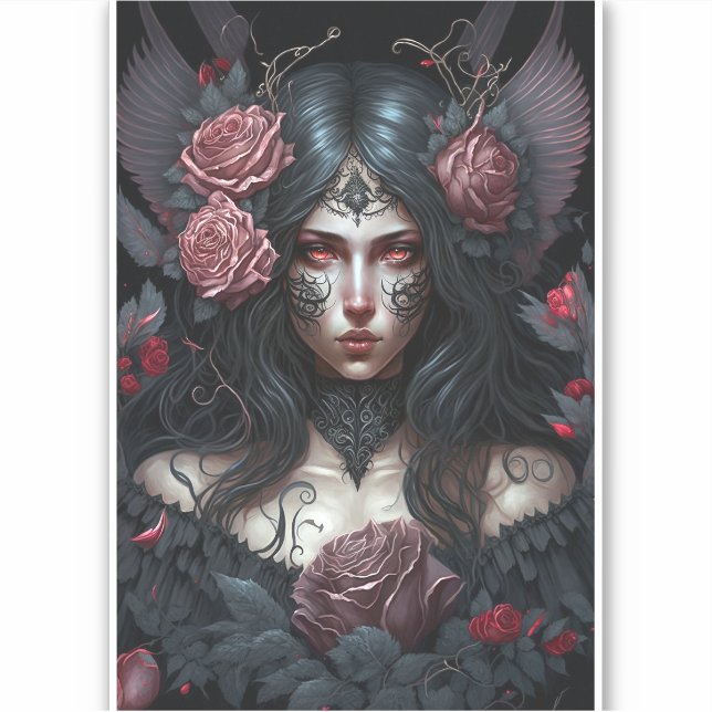 Pegatina Gótico Princesa Gótica Fantasía Art 3 Ring Binder (Anverso)