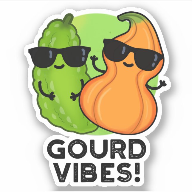 Pegatina Gourd Vibes Funny Veggie Pun (Anverso)
