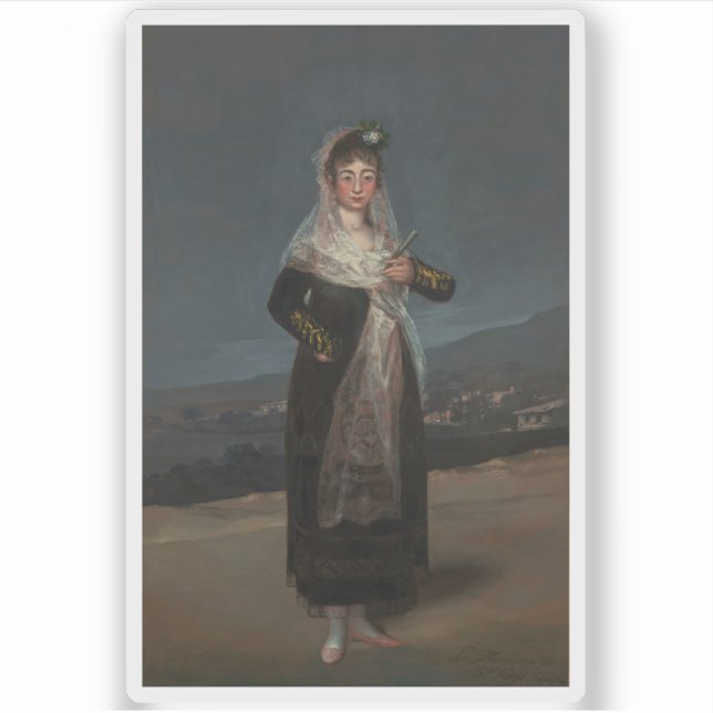 Pegatina Goya - Retrato de la Marquesa de Santiago (Anverso)