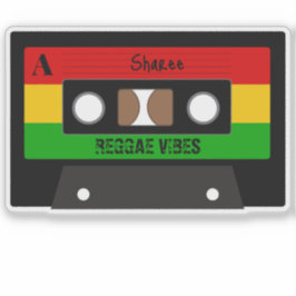 Pegatina Grabación de cassette Reggae Music Retro Rasta